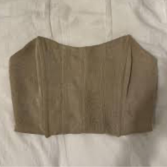 Urban Outfitters Mable Corset Bustier Tan/Gold Top. Size Small - Picture 1 of 7